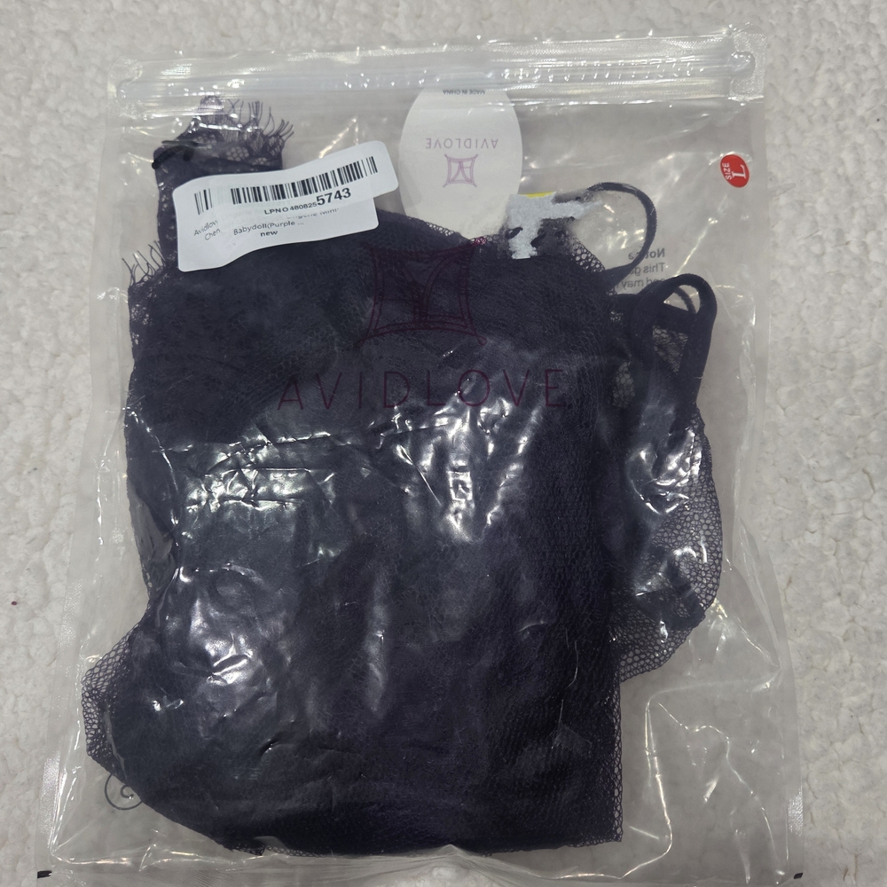 Elegant And Chic Purple Lace Off-Shoulder Nightgown - Size Large - Picture 6 of 6